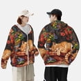 thumbnail image 4 of Daiia Sleeping Cat Flowers UPF 50+ Sun Protection Hoodie Jacket Lightweight Long Sleeve Sun Shirt for Women Men with Pocket Hiking Outdoor-XX-Large, 4 of 7