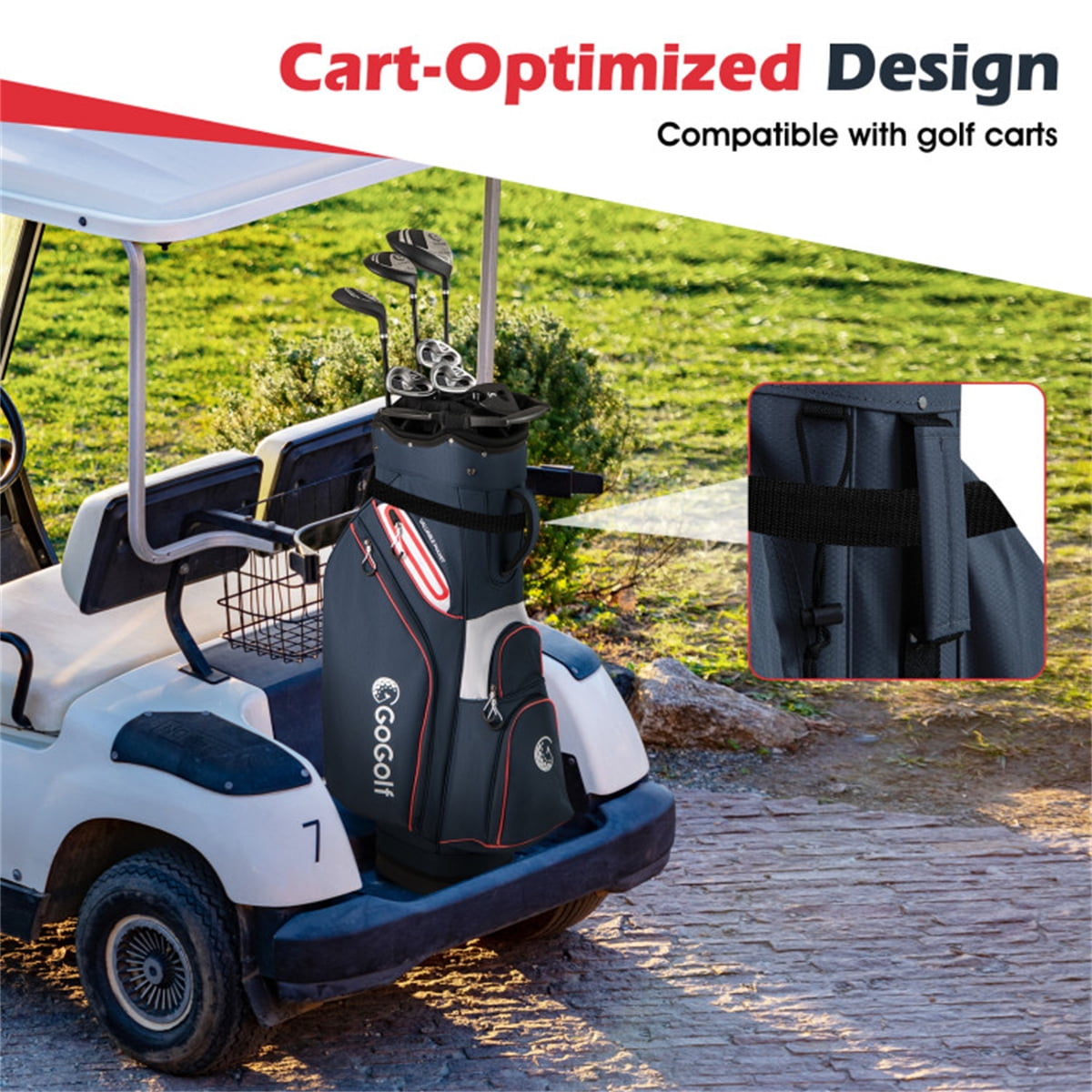 Golf Cart Bag 14 Way Full Divider Top 6 Zippered Pockets With Large Cooler Pocket Waterproof Zippers Rain Hood Umbrella Holder And Lightweight Polyester Golf Club Carry Bag Cart Bag For Golfer
