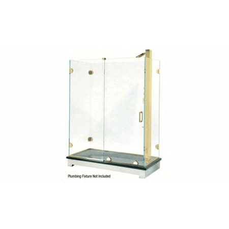 CRL Polished Brass Essence Series Basic Sliding Shower Door Kit with Squared Corner
