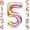 Rainbow, variant on AUR Rainbow Number Balloons Birthday Balloons - Giant Number 5 Balloon 40 inch, Numbers Balloon Birthday Decorations, Rainbow Party Supplies for Baby Shower