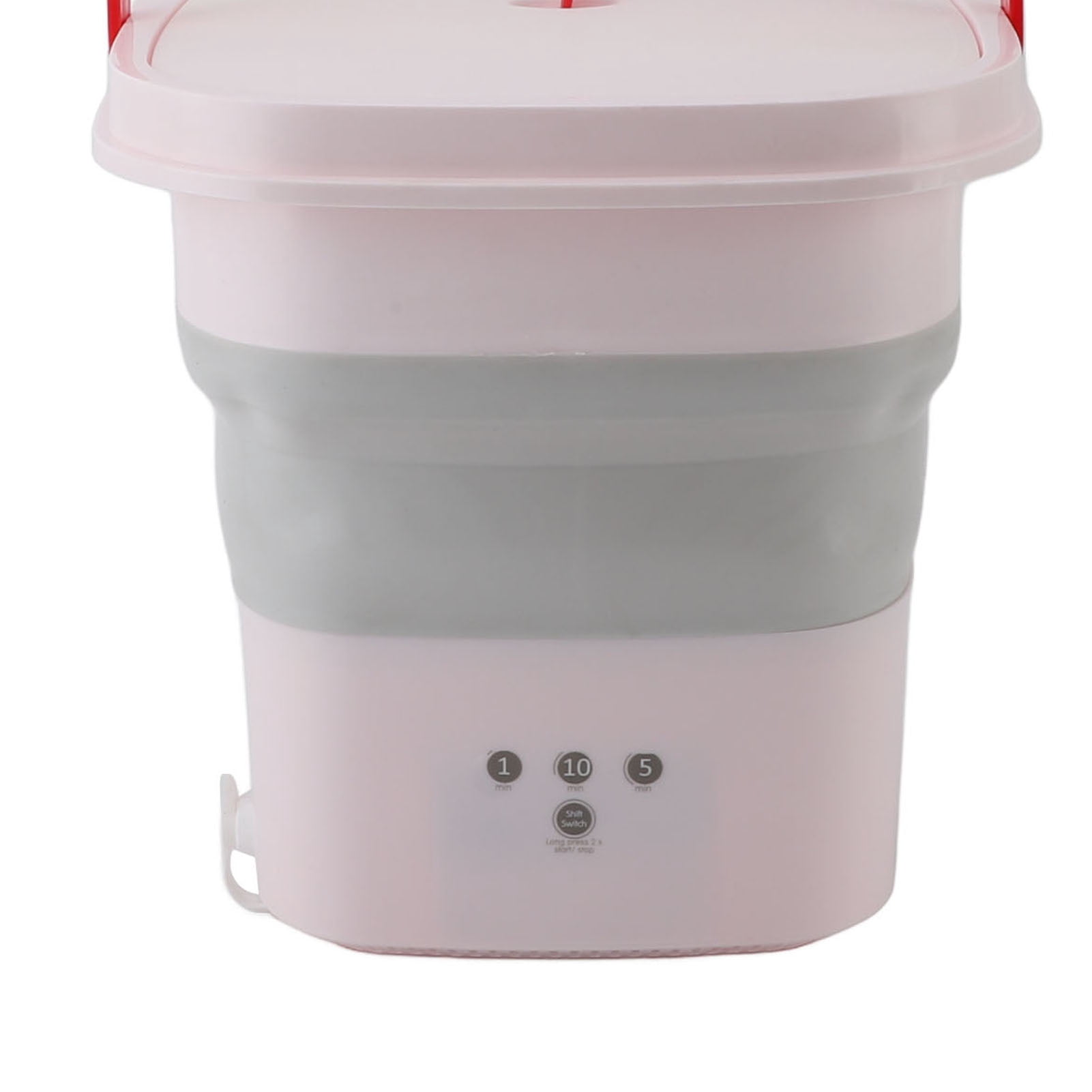 Riousery 10.5L Portable Foldable Washing Machine Fully Automatic Blue Lighting Deep Clean Washer for Apartments Dorms 100-240V Pink EU Plug High Efficiency Multi Cycle Device (10.5L / 0.37 cu ft)