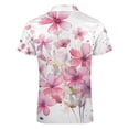 thumbnail image 5 of Pink Wildflowers (5) Men Zipper T-shirt Summer Casual Short Sleeve T-shirt Top, 5 of 7