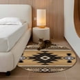 thumbnail image 3 of Brown Southwest Large Area Rugs for Bedroom Living Room, Soft Non Slip Carpet Bedside Rug, Boho Aztec Ethnic Abstract Geometric Round Floor Cover Kitchen Accent Rug 4' for Dining Room/Office, 3 of 9