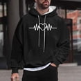 thumbnail image 1 of Sudadera con capucha para hombre, estilo casual, con cuello redondo, estampado, manga larga, blusa de poliéster, 1 of 5