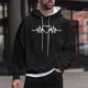 thumbnail image 1 of Sudadera con capucha para hombre, estilo casual, con cuello redondo, estampado, manga larga, blusa de poliéster, 1 of 5