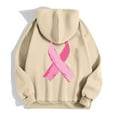 thumbnail image 6 of Breast Cancer Awareness Hoodies for Women 2025 Zip Up Fleece Lined Hoodie with Pockets Hooded Sweatshirt Pullover Top, 6 of 7