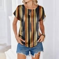 thumbnail image 6 of Short Sleeve Crew Neck T Shirt for Women Casual Loose Fit Butterfly Print Soft Lightweight Top Blouse for Daily Wear Light Brown XL, 6 of 6