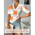 thumbnail image 5 of Zeagoo Womens Short Sleeve Sweaters Soft Casual V Neck Pullover Tops Lightweight Knit Sweater Blouse, 5 of 6
