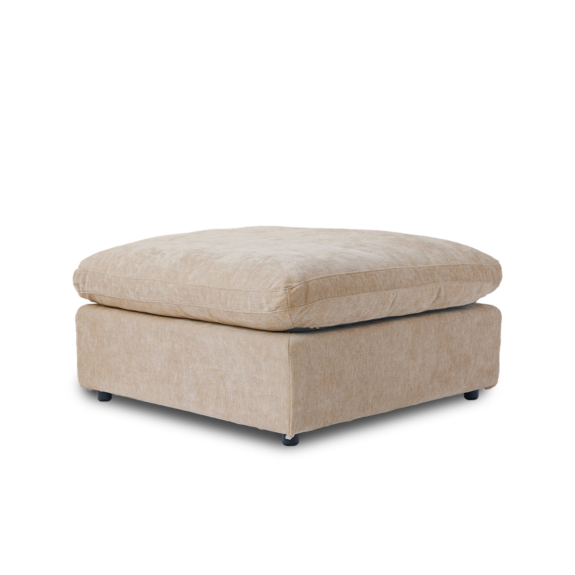The Magic Home Modular Sofa & Sectional Sofa - Deep Seat Cloud Couch in Soft Linen Blend Fabric,Perfect for Apartment & Small Space Living,Ottoman,Khaki Couch