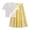 Yellow, variant on Weebloom Summer Outfits For Teen Girls Short Sleeve Top With 3D Bow A Line Skirt Girl Clothes Set Size 9-10 Years Blue