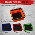 thumbnail image 2 of Fold Magnetic Parts Tools Tray Set, 4-Pack Foldable 4.5inch Square Silicone Bowls with Double Sided, 2 of 5