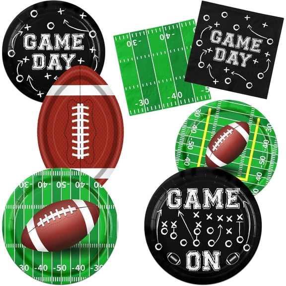 Football Party Supplies - Shaped Party Plates and Napkins, Tableware Decorations for Sports Game Day