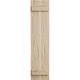 thumbnail image 3 of Ekena Millwork 11 1/2"W x 32"H Rustic Two Board Spaced Board-n-Batten Pecky Cypress Faux Wood Shutters (Per Pair), Primed Tan, 3 of 12