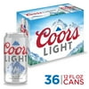 Coors Light Beer, 36 Pack, 12 fl oz Aluminum Cans, 4.2% ABV, Domestic Lager