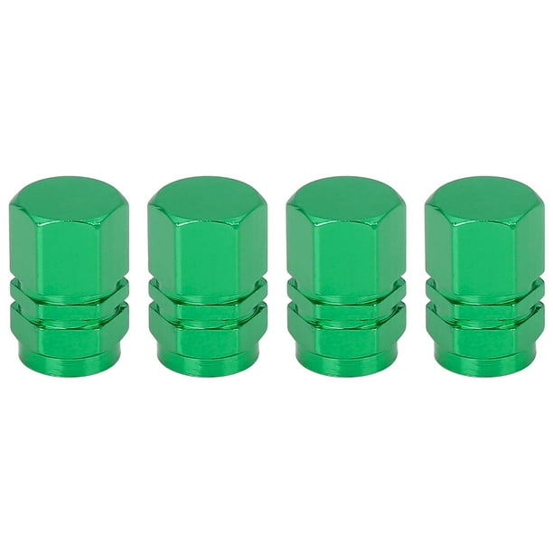 Neumático Vástago Válvula Tapas Coche Unique Bargains Anti-polvo Hexagonal forma aluminio Aleación verde