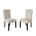 thumbnail image 3 of Home Design Guymon Dining Chair (Set of 2), Black/Light Beige, Cushioned Seat, Slat-Back Design, Comfortable Seating, Sturdy Frame, Modern Style, Durable Construction, 3 of 10