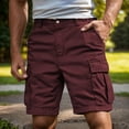 thumbnail image 2 of Nestiefly Men's Cargo Shorts with Pockets Casual Knee Length Lightweight Shorts Stretch Outdoor Hiking Travel Work Short Pants 2026 Wine 3XL, 2 of 6