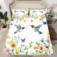 thumbnail image 2 of Castle Fairy Teens Animal Hummingbird Queen Sheet Sets,Floral Flowers Bed Set, 2 of 7