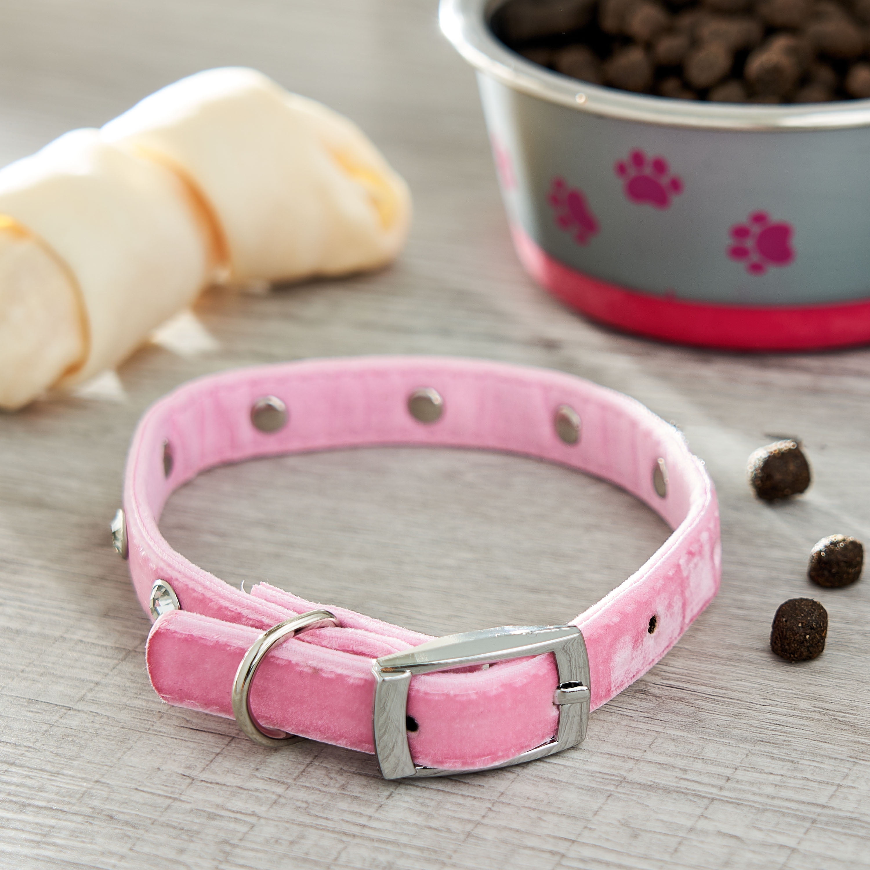 Pink Velvet Dog Collar Soft & Luxurious Pet Accessories 