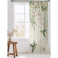 thumbnail image 3 of Sheer Curtains 108 Inches Long, Watercolor Floral Semi Sheer Curtains Light Filtering Window Treatment, Spring Flowers Birds Plants Country Beige Privacy Voile Drapes for Living Room 52x108 Inch, 3 of 7