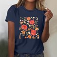 thumbnail image 2 of Tops Cortos para las Mujeres Blusas Impresas Manga Corta Cuello Redondo, Tops de Blusa para las Mujeres Primavera Verano Casual, 2 of 4