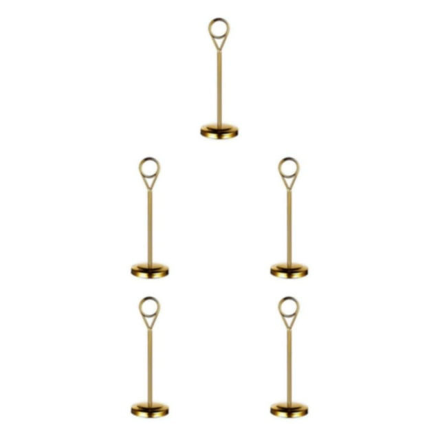Baohd Contemporary Table Number Holder Photo Stand for Trendy Hotel Settings Gold 15cm 5Set