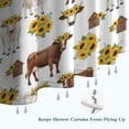 thumbnail image 6 of White Cow Sunflower Pattern Shower Curtain 36"x72" ,Bathroom Decorative Shower Curtains Set with 12 Hooks,Modern Waterproof Washable Shower Curtain, 6 of 6