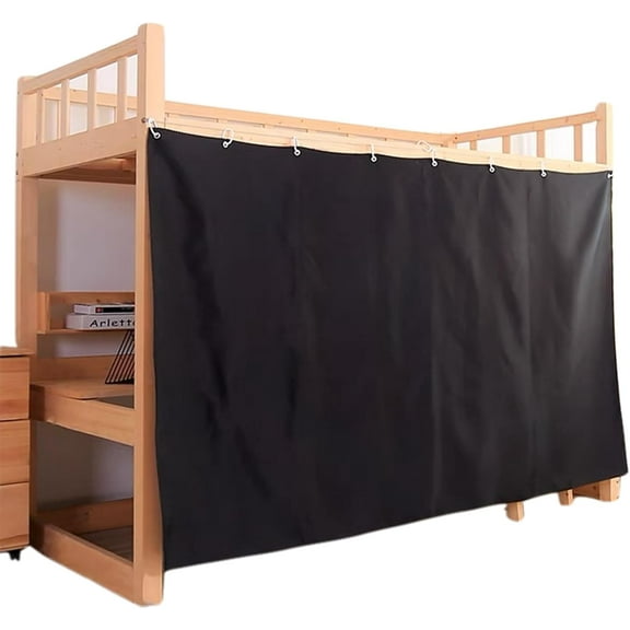 Bottom Bunk Bed Blackout Curtains: Solid Thicken Bottom Bunk Bed Curtain, Dorm Bed Curtain for Men Women Collage Students (1 Panel, Black)