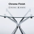 thumbnail image 3 of Atumcto 35.4" Round Glass Dining Table, Modern Glass Top Table with Chrome Metal Legs, Small Dining Table for 2-4 People, Kitchen or Cafe, 3 of 8