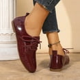 thumbnail image 5 of Red Women'S British Inspired Fashion Shoes Pointed Toe Leather Upper For Casual And Commuting, 5 of 8