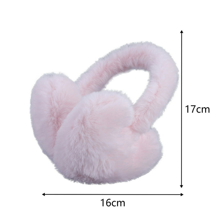 WREESH Heart-Shaped Plush Earmuffs for Women Winter Solid Color