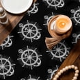 thumbnail image 3 of Nautical Anchor Table Runner 72 Inches, Coastal Ocean Sea Textured Black Bed Runner Dresser Scarves Tabletop for Indoor Outdoor Parties/Ceremony/Banquet, 16" x 72", 3 of 9