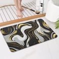thumbnail image 4 of Black Marble Gold Wave Pattern Bathroom Rugs Mat,Non Slip Microfiber Bathroom Rug,Rubber Backing,Soft Bathroom Mats for Bathroom Floor,Tub and Shower,17x27in(43x68cm), 4 of 5