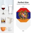 thumbnail image 6 of Set of 6 Armenian National Emblem Drink Coasters for Coffee Table Leather Coaster for Decor Housewarming Octagon, 6 of 6