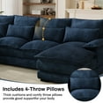 thumbnail image 5 of Wiilayok 110" U Shaped Cloud Couch Modular Sectional Couches for Living Room Fluffy Chenille Deep 4 Seat Sofa Set with Double Chaise & Memory Foam, Blue, 5 of 9