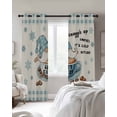 thumbnail image 4 of Blue Gnomes Kitchen Curtains Coffee Snowflake Winter Checkered Rustic Cafe Short Curtains for Bathroom Blackout Window Curtain Grommet Small Window Treatment Drapes for Bedroom Living Room 42"x45"x2, 4 of 9
