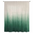 thumbnail image 2 of Green Ombre Stripe Sheer Curtains 45 Inches Long, Abstract Art Modern Gradient Beige Light Filering Curtains, Breathable Simi Curtain Privacy Drapes for Kitchen Bathroom Small Window Treatment, 2 of 9