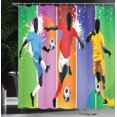 thumbnail image 4 of Ambesonne Sports Shower Curtain, Football Soccer Modern, 69"Wx70"L, Multicolor, 4 of 5