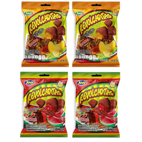 Jovy Revolcaditas Variety Sweet and Spicy Hard Candy 4 Pack 6 oz