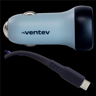 Ventev CC30-CCBX266563 30W Ultrafast USB C Universal Car Charger & USB C to USB C Cable - Dark Gray
