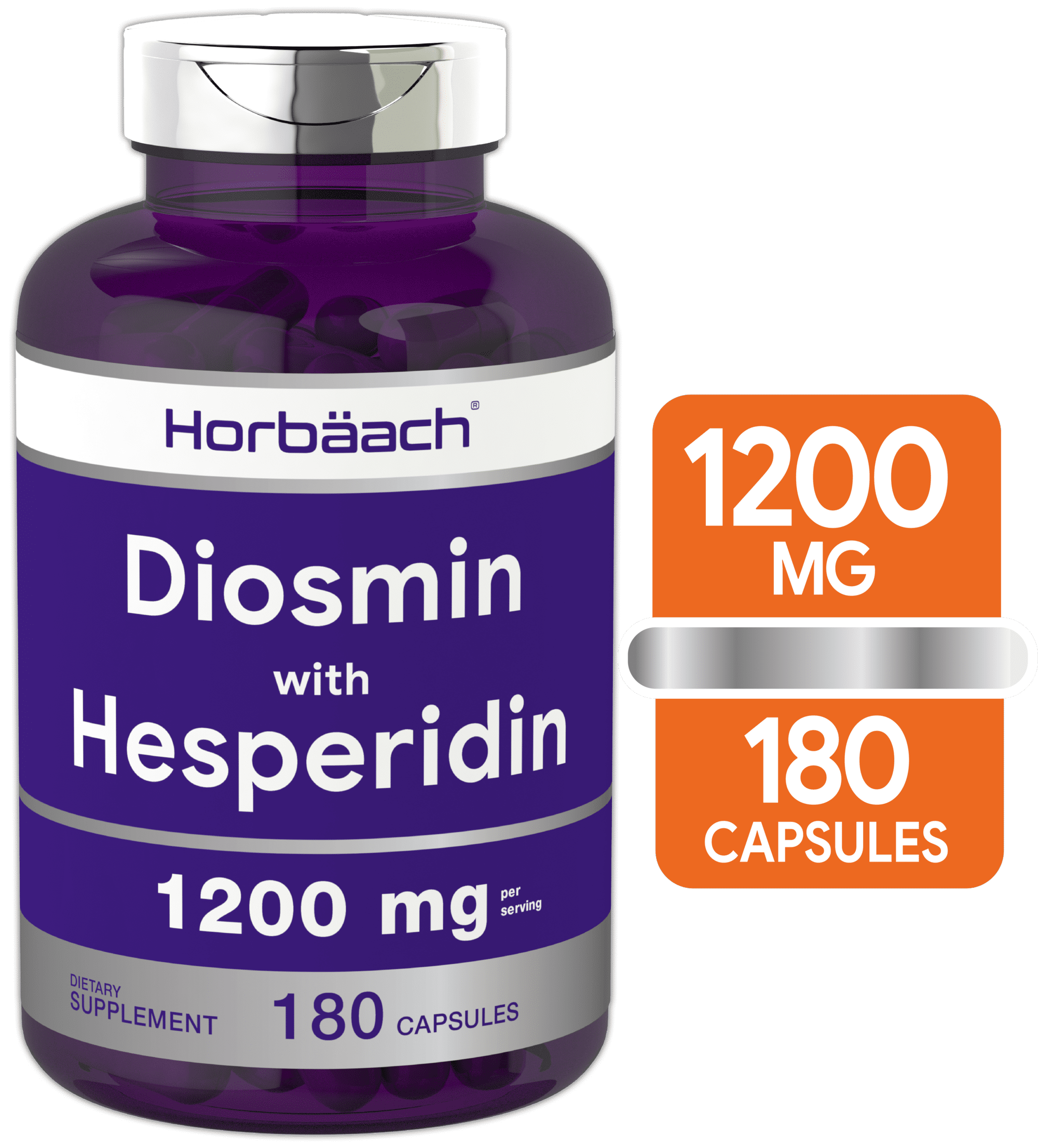 Diosmin and Hesperidin 1200 mg 180 Capsules NonGMO, Gluten Free