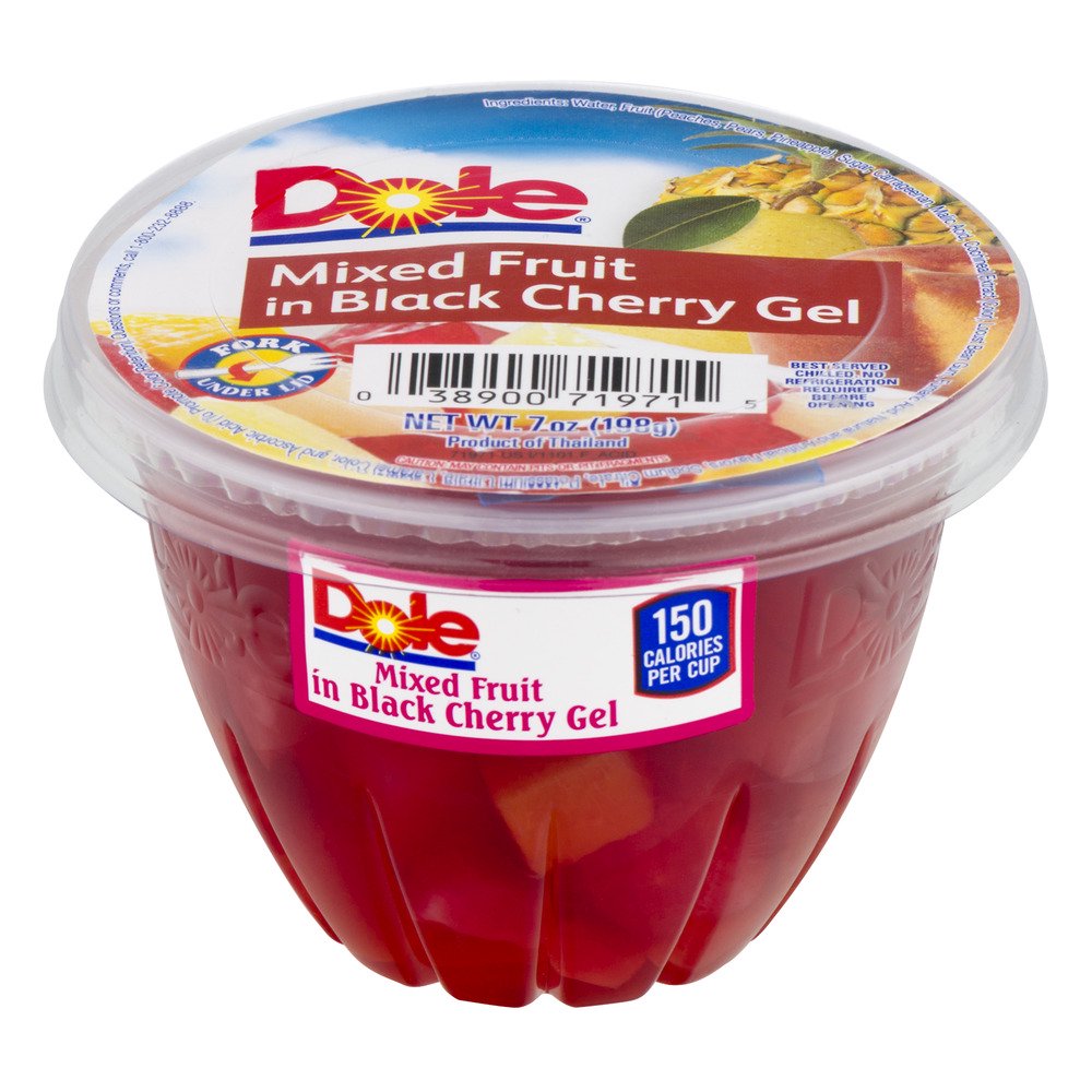 Dole Mixed Fruit in Black Cherry Gel, All Natural, 7 oz. Bowl