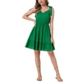 thumbnail image 1 of INSPIRAR CHIC Vestidos de Verano para Mujeres Sin Mangas Cami Vestido de Playa Mini con Tirantes Ajustables S Verde, 1 of 5