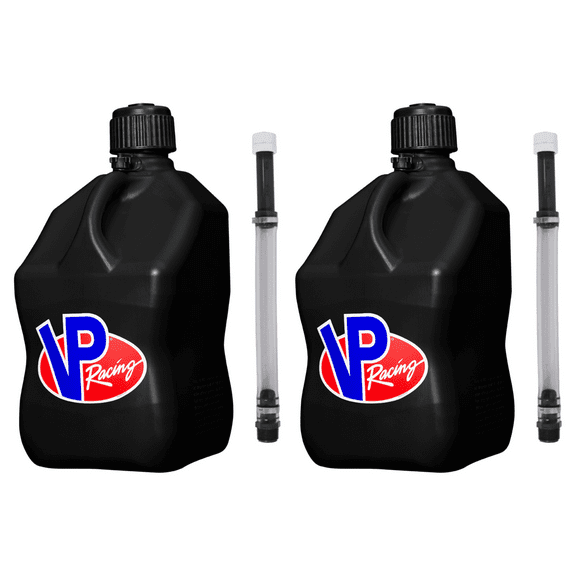 VP Racing Utility Jug 5.5 Gallon   Deluxe Hose - Mix and Match Between 11 Different Colors - Made in the USA (2 Pack, Black)