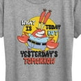 thumbnail image 3 of SpongeBob SquarePants - What Is Today Yesterdays Tomorrow - Women's Short Sleeve Graphic T-Shirt, 3 of 6
