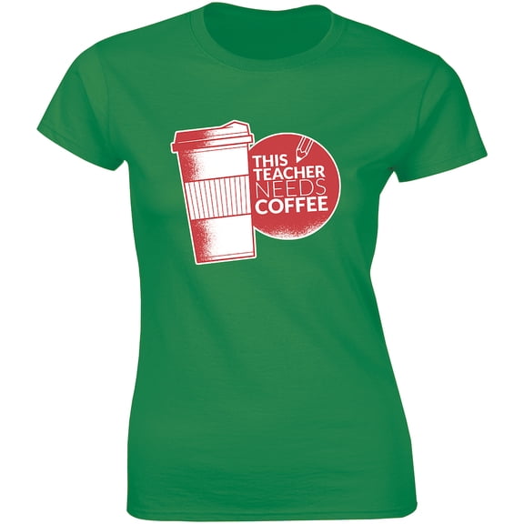 This Teacher Needs Coffee Cup Teaching and Pencil School Gift Womens T-Shirt