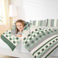 thumbnail image 6 of Manfei Green Square Buffalo Queen Comforter Set, Vintage Checkered Abstract Bedding Sets, Rectangle Plaid Reversible Bedding Comforter Set, Breathable Home Decor, 3 Pieces, 6 of 9