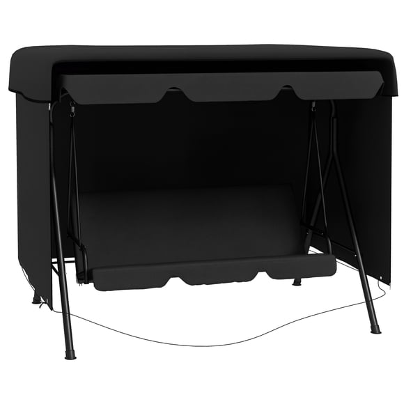 Outsunny Housse pour Balançoire de Patio 3 Places, 85 Pouces x 61 Pouces x 59 Pouces, Noir