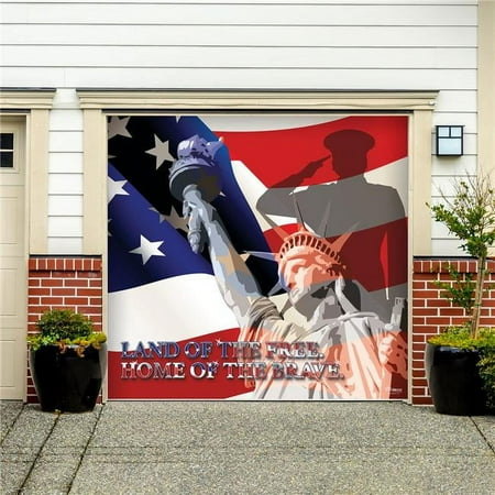 UPC: 0841282143692 | My Door Decor 285903PATR-002 7 x 8 ft. USA Military Brave & Free Patriotic Door Mural Sign Banner Decor  Multi Color