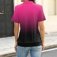 thumbnail image 3 of V Neck Polo Shirts for Womens - Summer 2026 Short Sleeve Collared Tops Business Casual Blouses Hot Pink M, 3 of 4